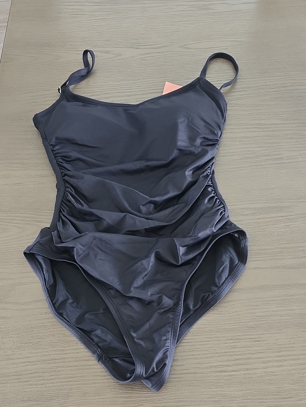 Shade & Shore Black Ruched One-Piece Swimsuit
